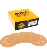Dura-Gold Premium 100 Grit 6&quot; Gold Sandpaper Discs, 6 Hole Pattern, Metal - $734.45 MXN