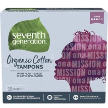 SEVENTH GENERATION Free &amp; Clear Super Tampons with Applicator, One Box O... - £27.83 GBP