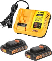 3.0Ah Replacement For Dewalt Battery 20V 2Pack And Charger Compatible, Orange - £61.34 GBP