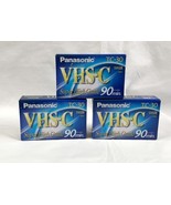 3 Panasonic VHS-C TC-30 Compact Blank Camcorder Video Cassette Tapes 90 min - £15.78 GBP