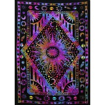 Hippie Mandala Sun And Moon Maditation Poster Tapestry Wall Hanging - Indian Pur - £14.46 GBP