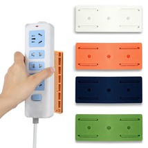 4Pcs Power Strip Holder Fixator, Self Adhesive Punch-Free Socket Holder Desktop  - £8.80 GBP