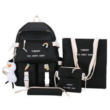 4-piece Set Solid Color Fashion Women&#39;s Backpack Nylon Large Capacity Multi-pock - £39.46 GBP
