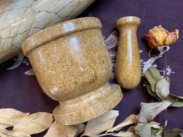 Large Marble Mortar and Pestle, Pagan, Witchcraft, Occult, Altar Tools - £35.86 GBP