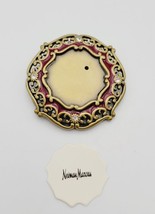 Jay Strongwater Enamel Round Red Swarovski Crystal Mini Picture Frame or Brooch - £14.93 GBP