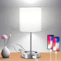 Touch Control Table Lamp 3 Way Dimmable Lamp with 2 Fast Charging USB Po... - $65.43