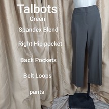 Talbots Dark  Green Pockets Unlined Pants Size 12P - £18.82 GBP