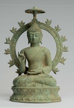 Antik Indonesische Stil Sitzender Bronze Javanese Teaching Buddha - 32cm/33cm - £728.99 GBP