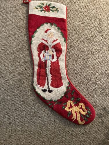 Primary image for Needlepoint Christmas Stocking with Old St. Nicholas