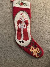 Needlepoint Christmas Stocking with Old St. Nicholas - $17.77
