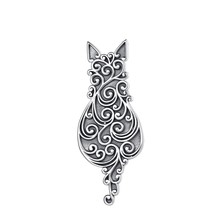 925 Sterling Silver Filigree Cat Necklace for Women Man Filigree Cat Pendant Tre - £27.99 GBP