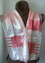 Red Dots Lines Long Scarf 13&quot;x 60&quot; Virtual Meeting Facial Cover Machine ... - £7.90 GBP