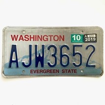 2019 United States Washington Evergreen State Passenger License Plate AJ... - £8.84 GBP