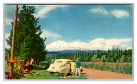 Mt Saint Helens (pre eruption) viewed from Roadside Vintage Car Postcard - £3.78 GBP