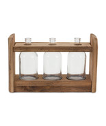 Bottle Vases in Wood Stand 15&quot;L - $1,381.35 MXN