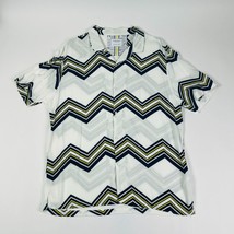 Denim &amp; Flower Ricky Singh Button Up Shirt Mens XL White Multicolor Geom... - $11.01