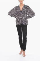 Isabel Marant Etoile Womens Amirya Abstract Printed Blouse Tunic Top Size M 38 - £100.23 GBP