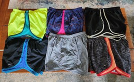 Lot of 6 Nike Women’s Colorful Dri-Fit Running Shorts Brief Lined Size L... - £54.20 GBP