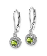 Sterling Silver Diamond &amp; Peridot Earrings - €127,84 EUR