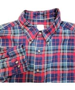 Brooks Brothers Flannel Shirt Mens XL Blue Red Grn Plaid Button Down 346... - $30.33 CAD