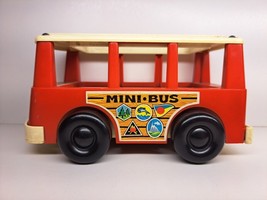 Fisher Price #141 Little People Vintage 1969 Mini Bus Red Base &amp; White Roof - £6.28 GBP