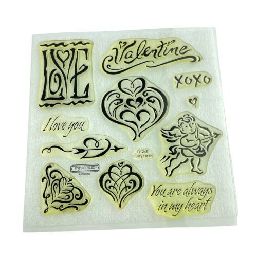 Close To My Hear  In My Heart D1245 My Acrylix Stamps Valentine Love - £15.58 GBP