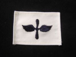 USN  AVIATION MACHINIST'S MATE  AD STRIKER RATING INSIGNIA  BLUE ON WHIT... - $4.70
