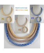 Bead Crochet Rope patterns «Lace mood» Necklace and Bracelet, 3 types. P... - $6.78 CAD