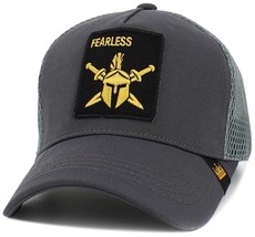 Fearless Spartan Helmet Molon Labe Gray Trucker Style Hat by KB Ethos - £15.01 GBP