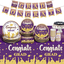 2024 Graduation Party Decorations, Purple Graduation Party Supplies Disp... - £24.87 GBP