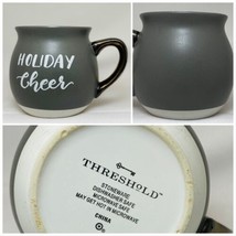 Threshold HOLIDAY CHEER Mug Winter Christmas Stoneware Coffee Gray Cup 16 oz - $17.82