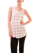 SUNDRY Womens Top Striped Relaxed Casual Lightweight Navy/Peony Size S - £29.57 GBP