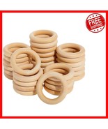 Natural Unfinished 3 Inch Wooden Rings – Perfect for DIY Crafts and Jewelry - $44.06 CAD