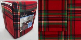 $100 Cuddl Duds Sheet Set Red Legacy Plaid Tartan Flannel 17&quot;Deep 100% Cotton Qn - £44.07 GBP