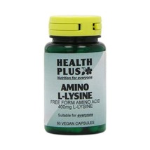 Health Plus Amino L-Lysine HCL 500mg Amino Acid Supplement - 60 Capsules  - $16.00