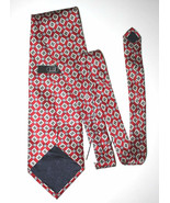DUNHILL Deisgner NECK TIE Squares PRINT Silk RED Blue - FREE SHIPPING - £50.66 GBP