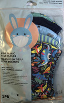 5 Pack Kids Ages 4-12 Fabric Face Masks Multicolor Washable Reusable Bre... - £9.40 GBP