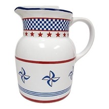 Princess House Ceramic Pitcher 64oz Exclusive #6450 Collectible Americana Theme - £36.29 GBP