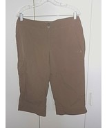 NORTH FACE LADIES BROWN CROPPED PANTS-10-100% NYLON-GENTLY WORN-COOL/COM... - £10.29 GBP