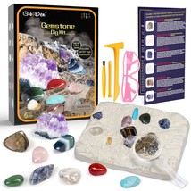 Gemstones Dig Kit, Stem Educational Toys Science Kit, Excavate 12 Real Gems, Roc - £33.62 GBP