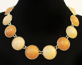 Excellent Vintage Mid Century MCM Bentwood Wooden Costume Gold Designer Necklace - £37.24 GBP