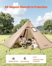 Hot Tent for 2 Persons, Portable Winter Tipi Tent with Stove Jack, Water... - €55,31 EUR