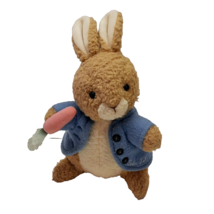 Vintage Eden Peter Rabbit Blue Jacket Carrot Plush Toy 13&quot; Beatrix Potter Easter - £11.72 GBP