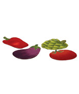 Vegetable 15494 Shaped Salad Plate Set Villa Tuscan Provence Ceramic 4.2... - $942.45 MXN