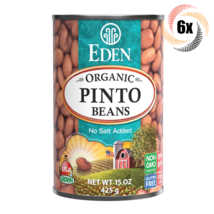 6x Cans Eden Foods Organic Pinto Beans | 15oz | No Salt | Non GMO &amp; Glut... - $36.25