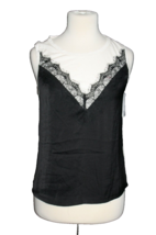 GUESS Women&#39;s Tank Shirt Top Black  White Lace Trim XS X-Small NEW NWT - £14.10 GBP