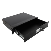 19&quot; 2U Steel Plate DJ Drawer Equipment Cabinet with Keys Black - $133.50