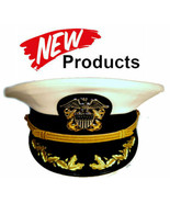 US NAVY COMMANDER CAPTAIN RANK WHITE HAT CAP AUTHENTIC NEW ALL SIZES - C... - £91.34 GBP
