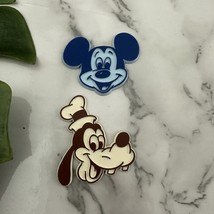 Disney Vintage Fridge Magnets Lot of 2 Goofy Mickey Rubber Classic Small - $14.84