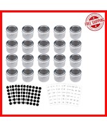 20 Pack Magnetic Spice Tins - Clear Lid with Labels for Perfect Kitchen ... - $746.91 MXN